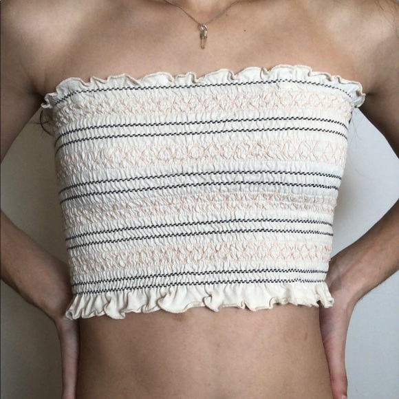 Ruched Striped Tube Top! - Picture 2 of 5